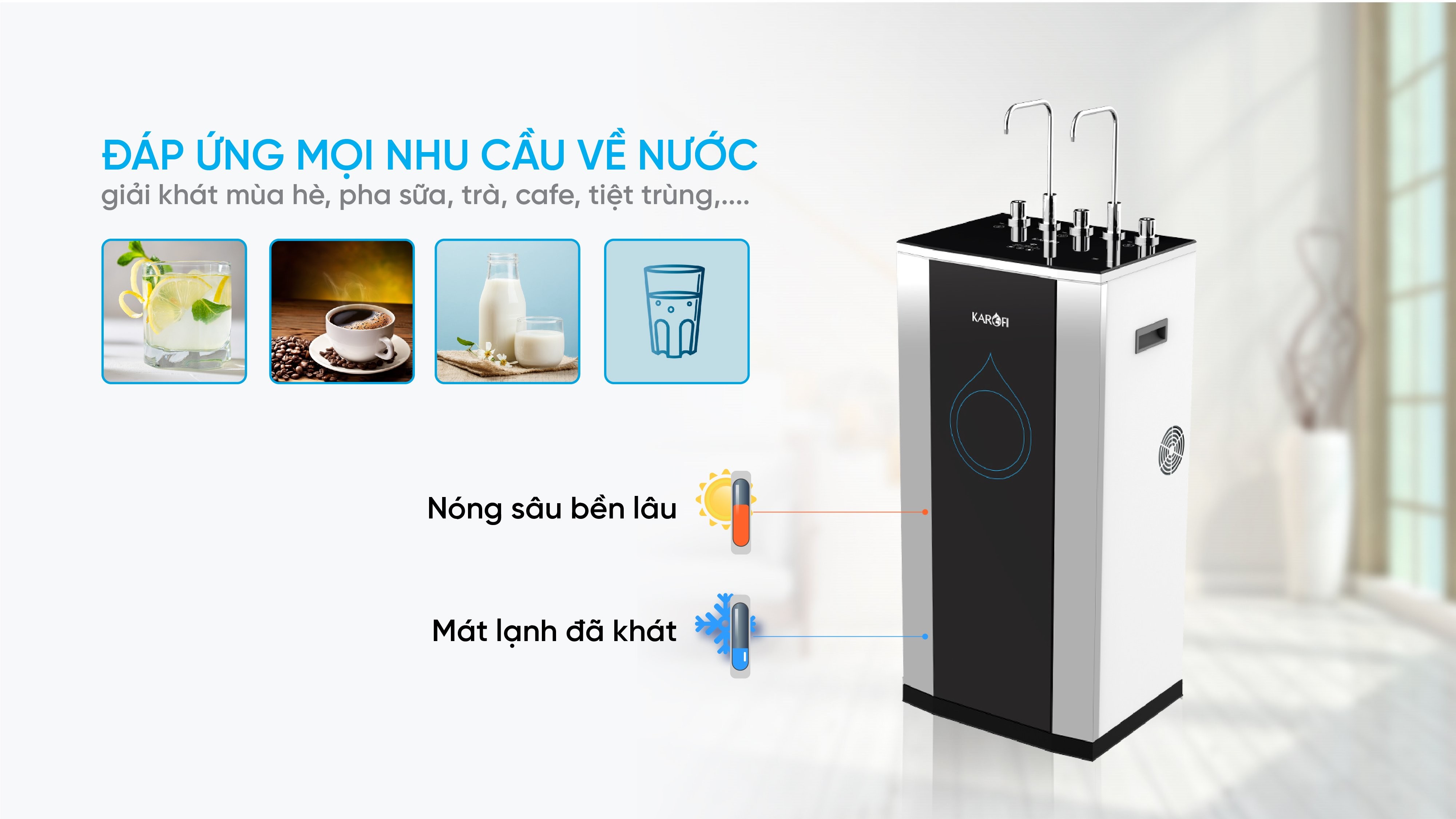 Máy lọc nước nóng lạnh nguội Karofi KAD-D50