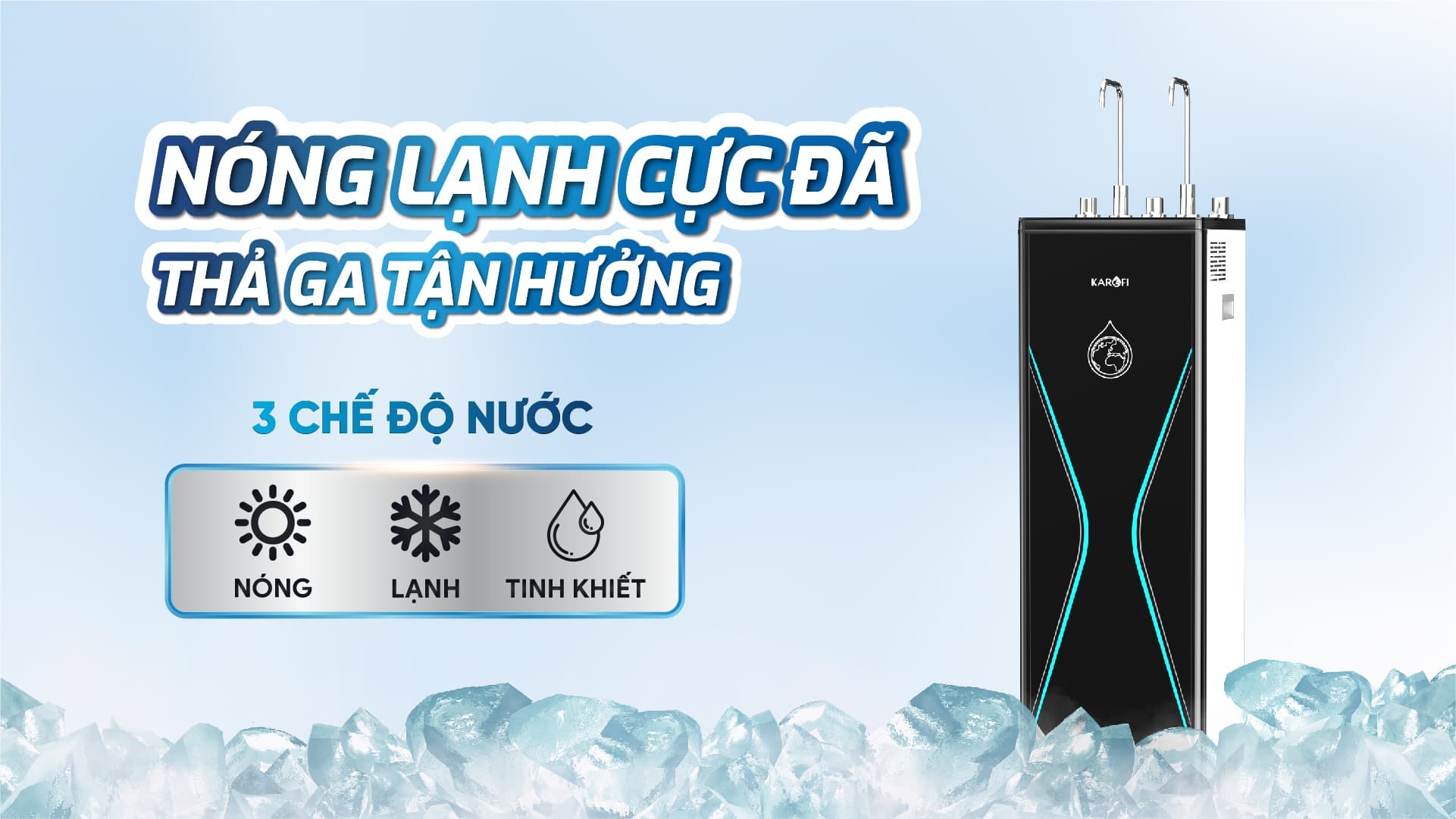 Máy lọc nước nóng lạnh nguội Karofi KAD-D528