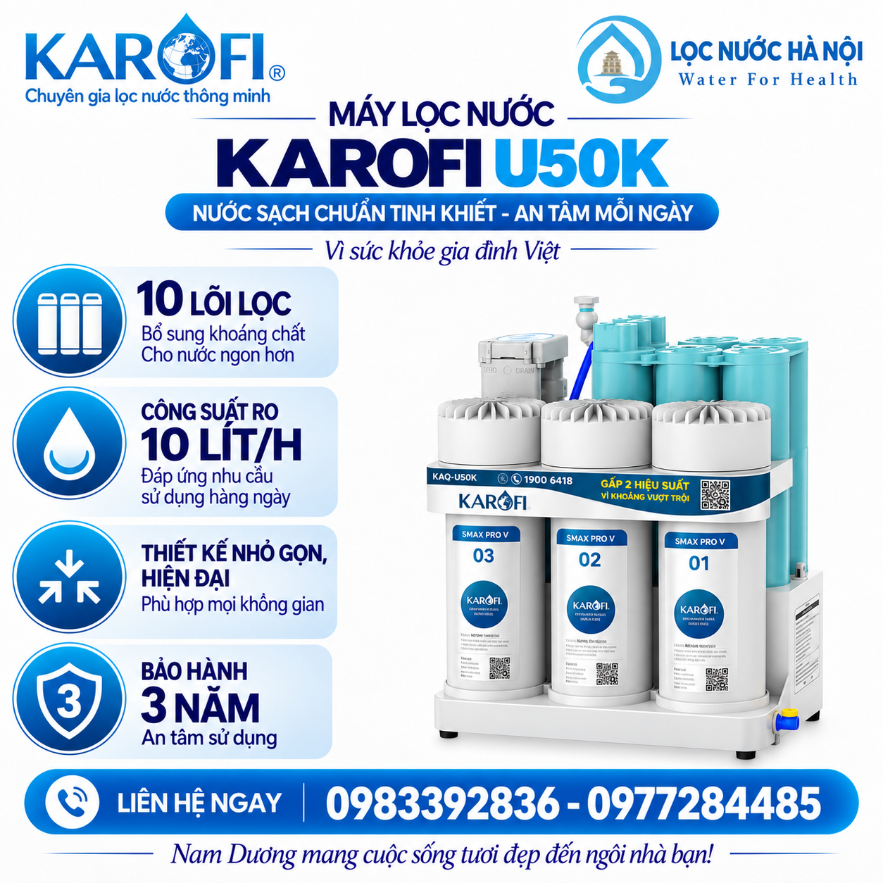 Máy lọc nước Karofi KAQ-U50K
