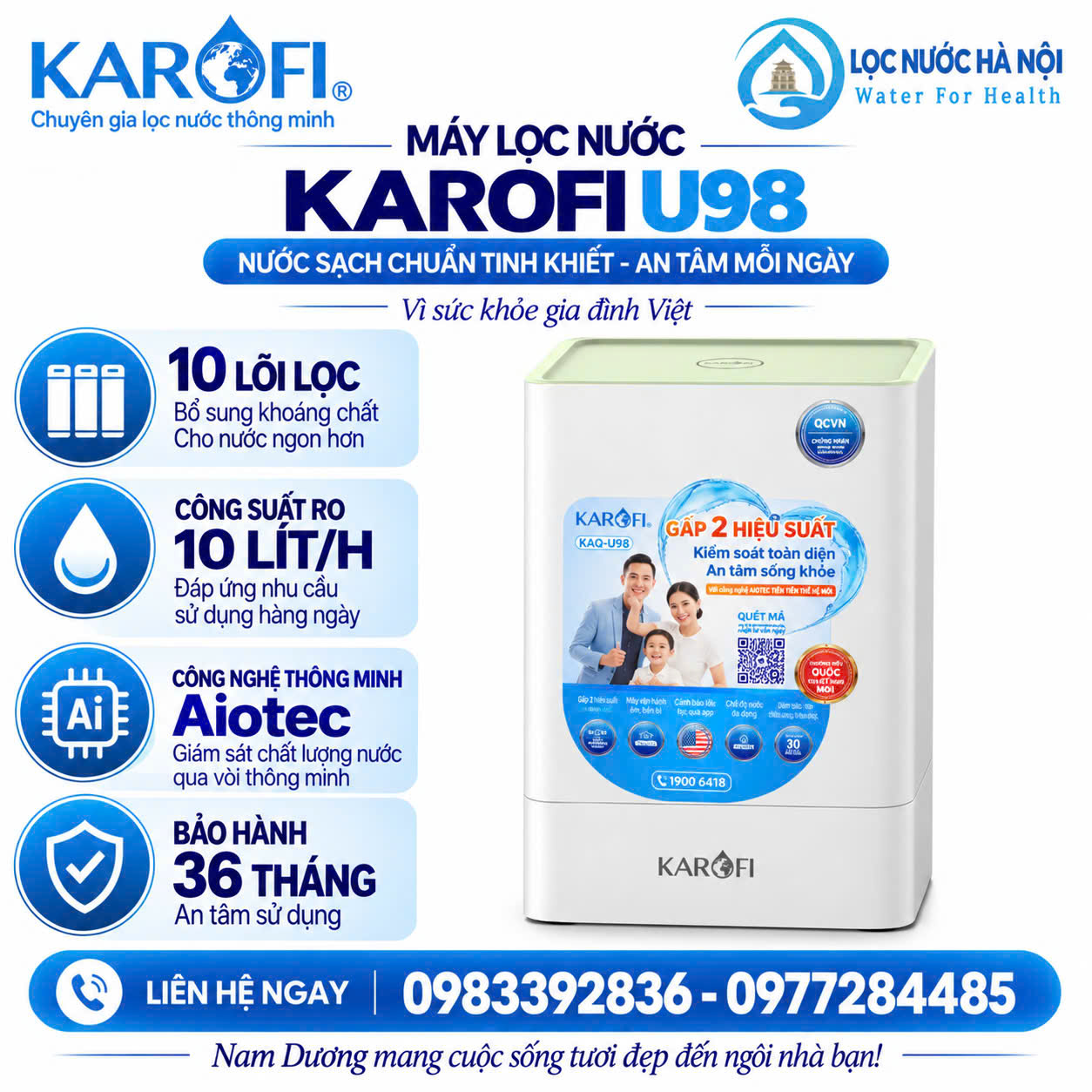 Máy lọc nước Karofi KAQ-U98
